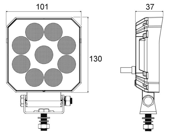 KWADRATOWA LAMPA LED 12/24V 15W 1500LM TECHNI-POWER - obrazek 2
