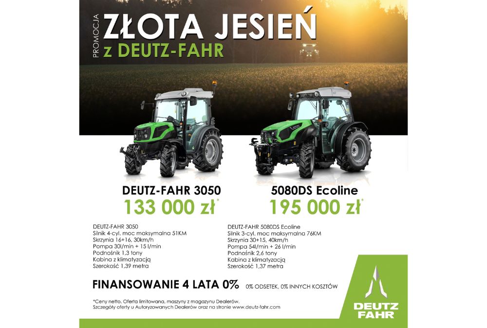 Złota jesień z DEUTZ-FAHR – modele 3050 i 5080 DS Ecoline